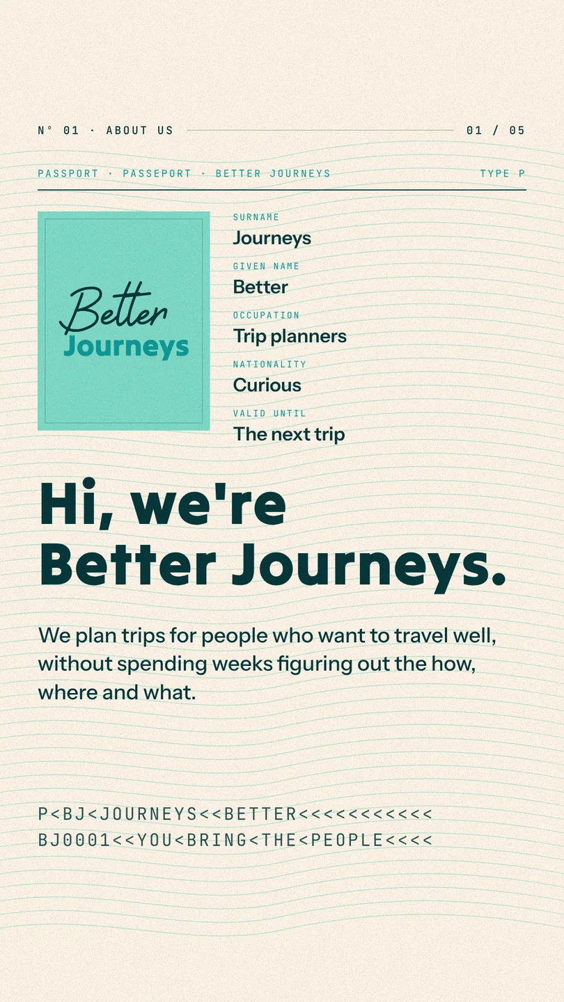 A story drawn as a passport page