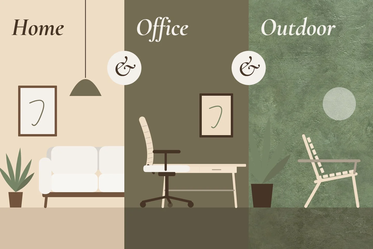 Home, Office, Outdoor: a page of the brand book