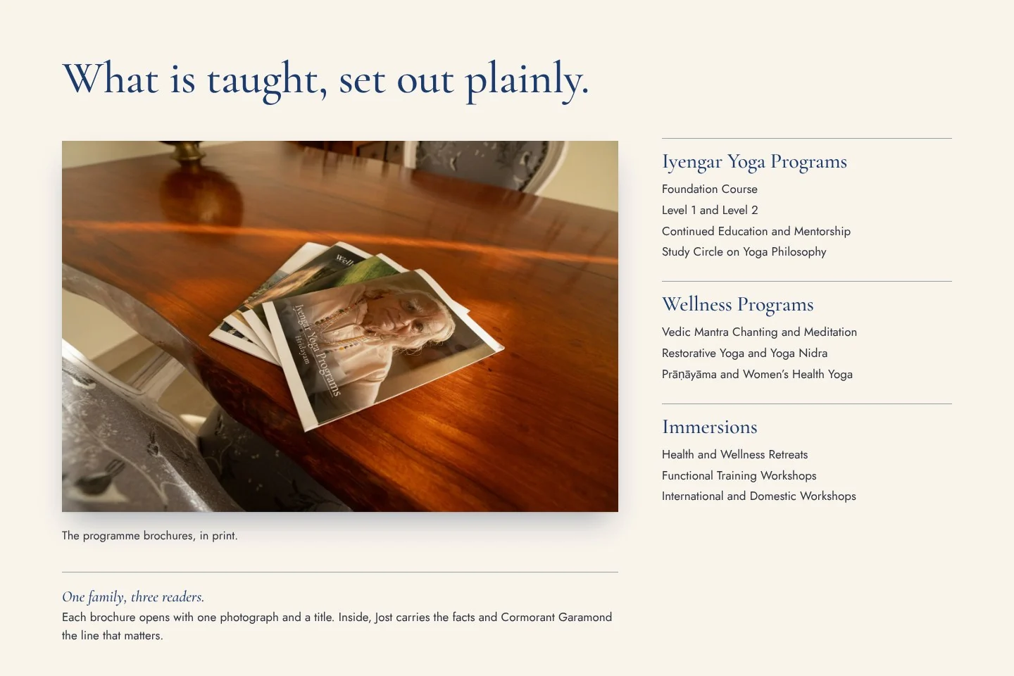Programmes in print: a page of the brand book