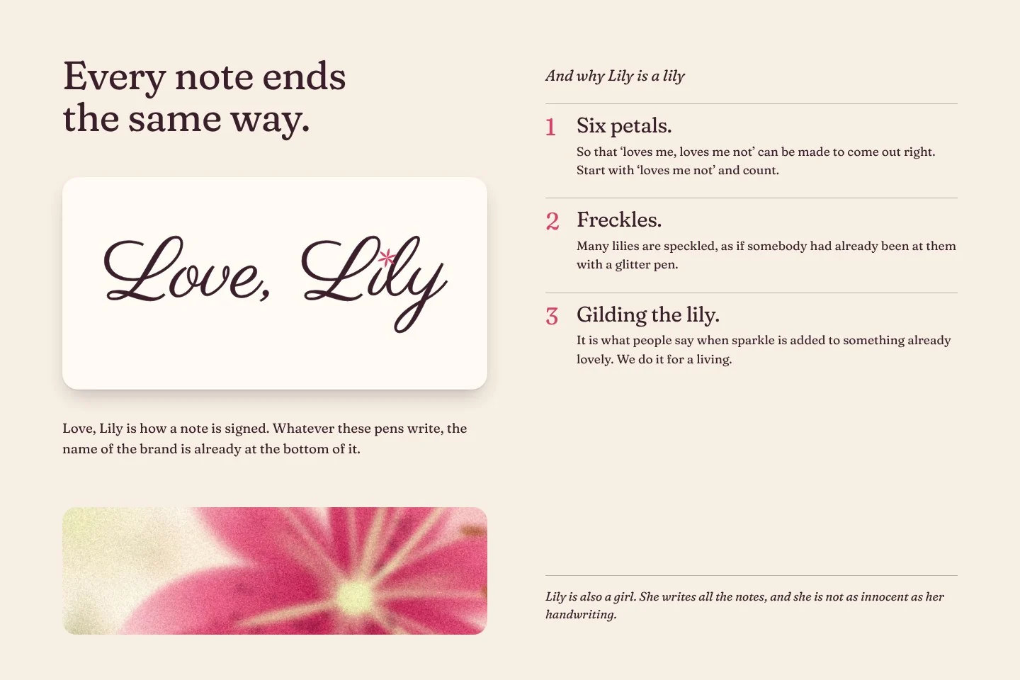Love, Lily: the name