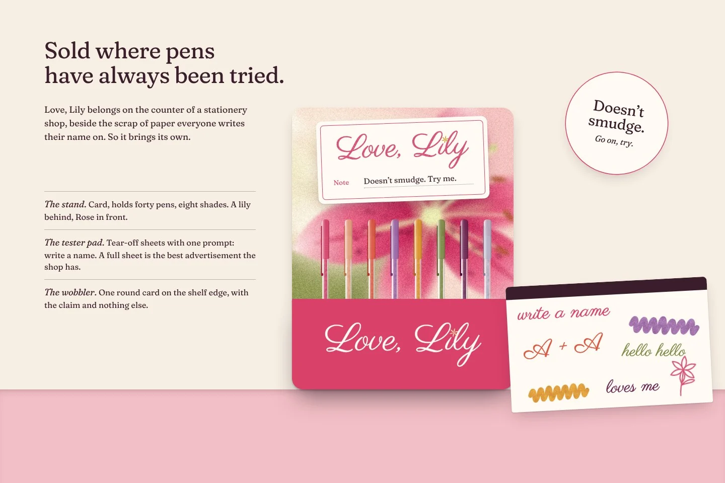 Love, Lily: the shop counter