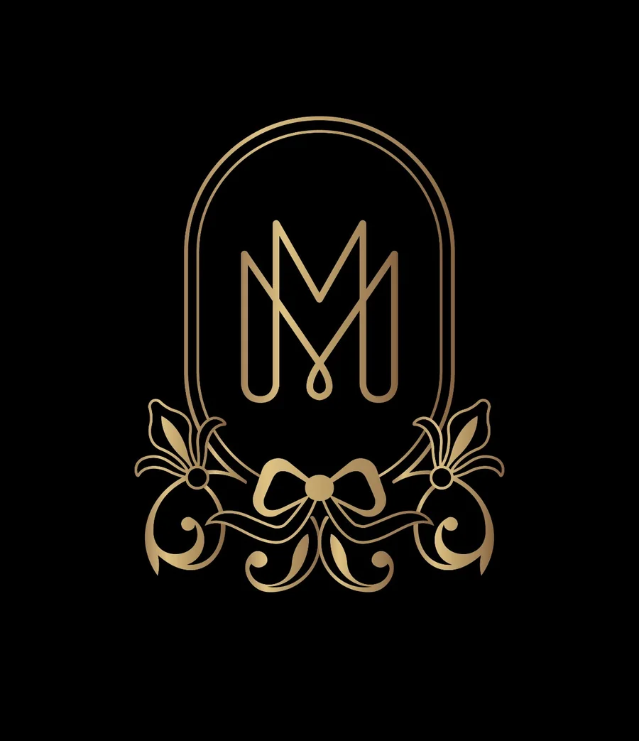 The crest in gold on black