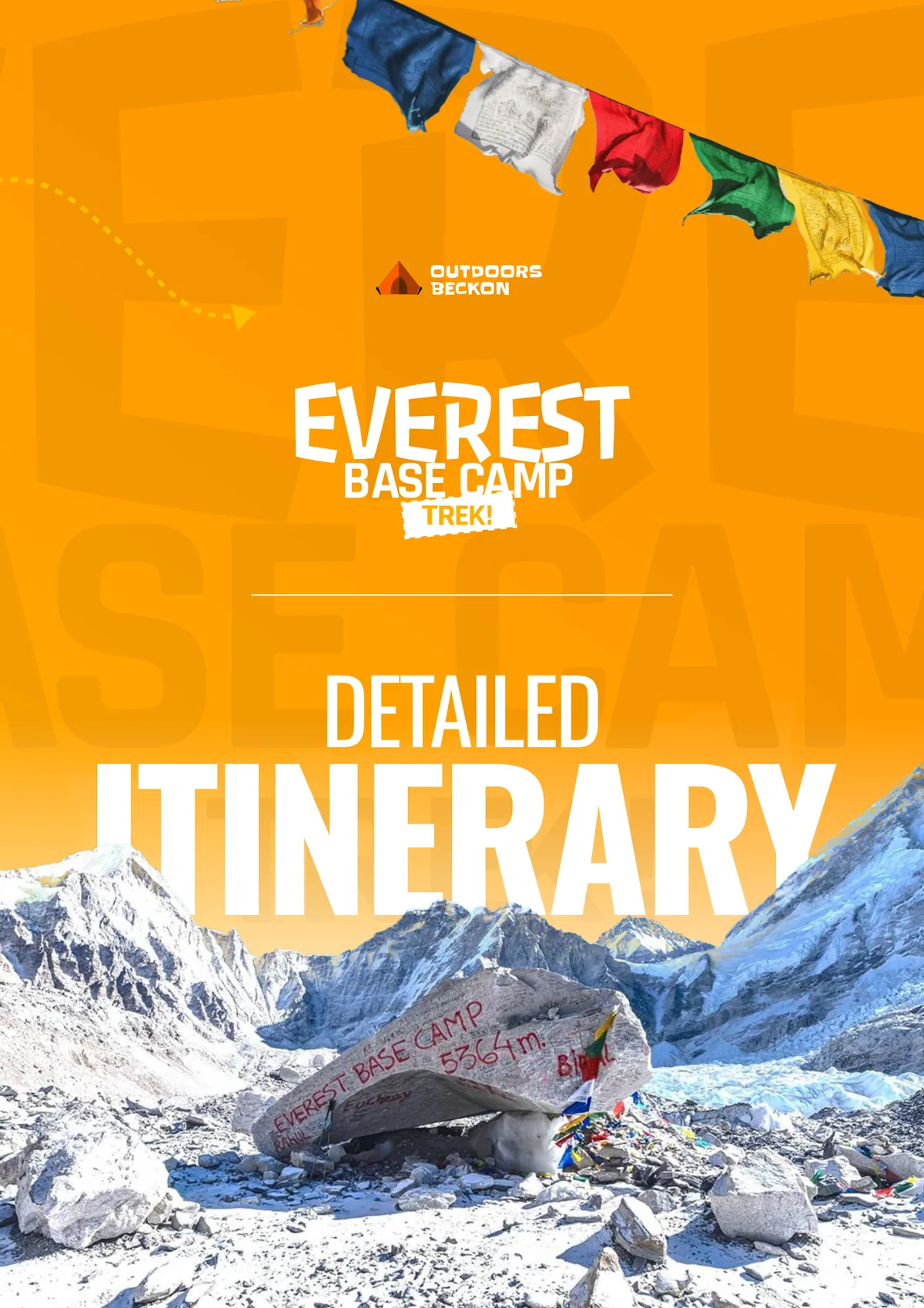 The cover of the detailed itinerary